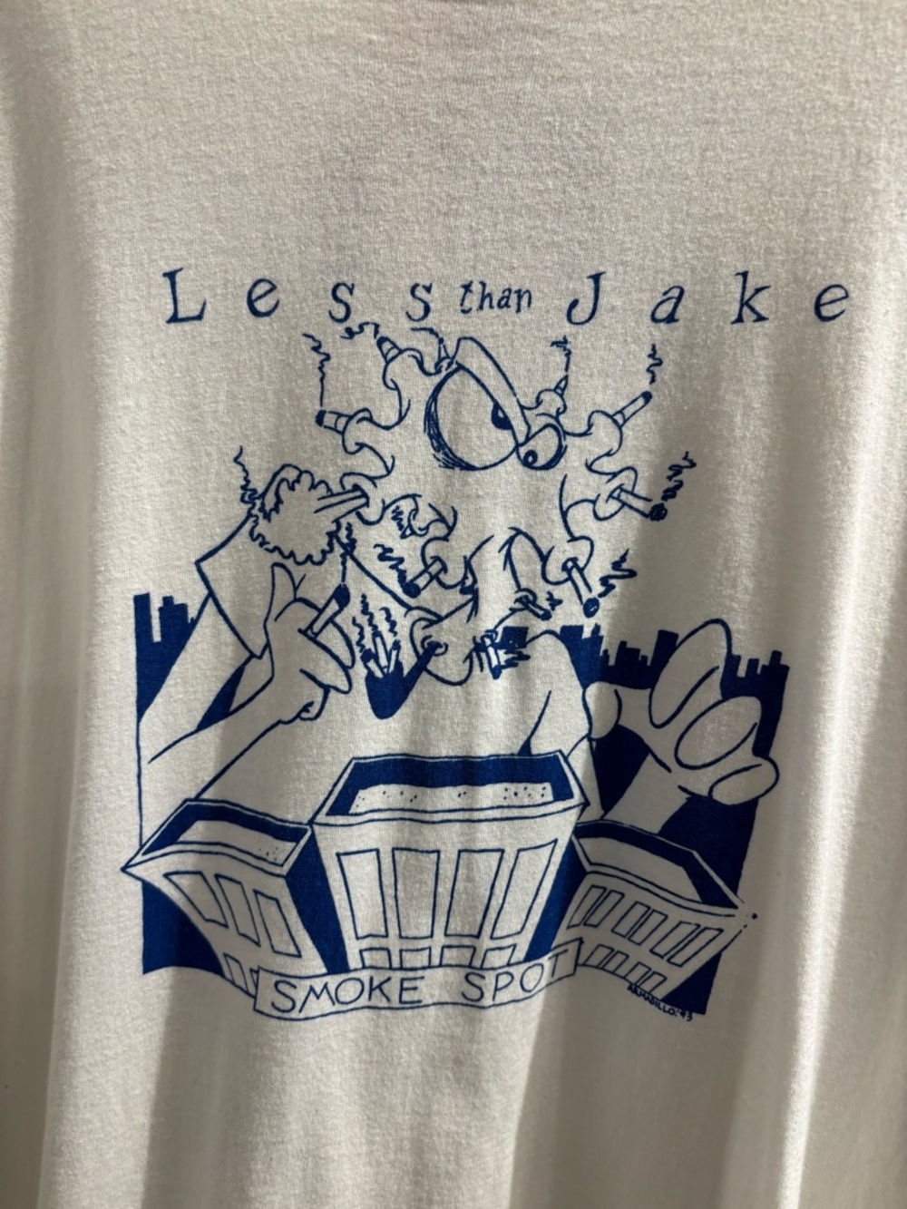 Less than Jake Smoke Spot Double Sided  Graphic Tee - White & Navy